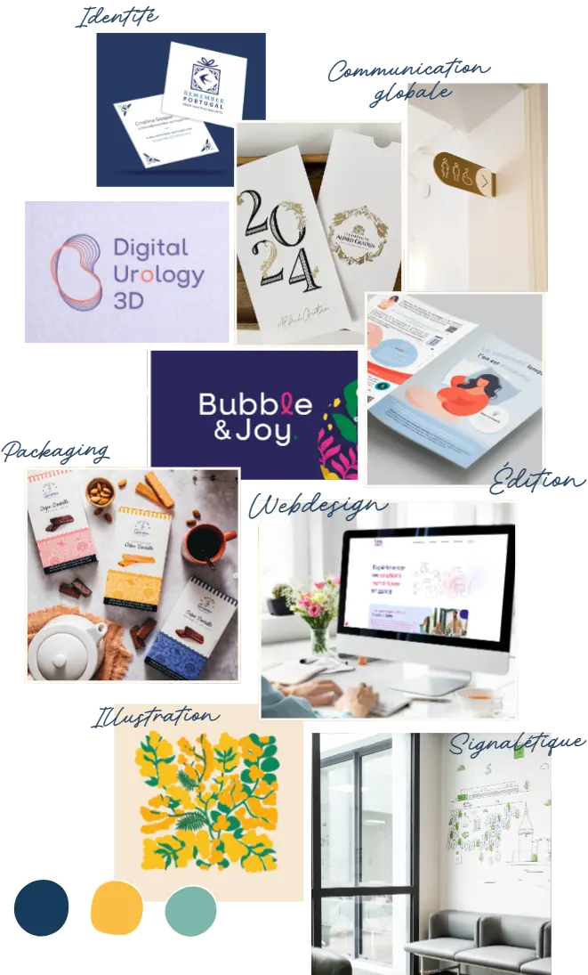 Moodboard des compétences de l'agence JUUD, création visuelle à Bordeaux