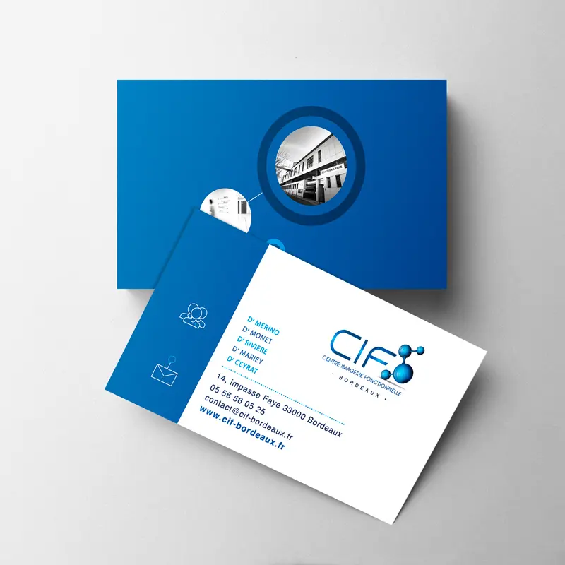 Carte de visite CIF par Juud agence de communication visuelle à Bordeaux