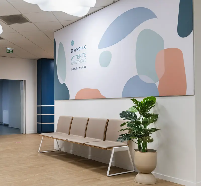 Entrée cabinet Centre Anesthésia par Juud agence de communication visuelle à Bordeaux